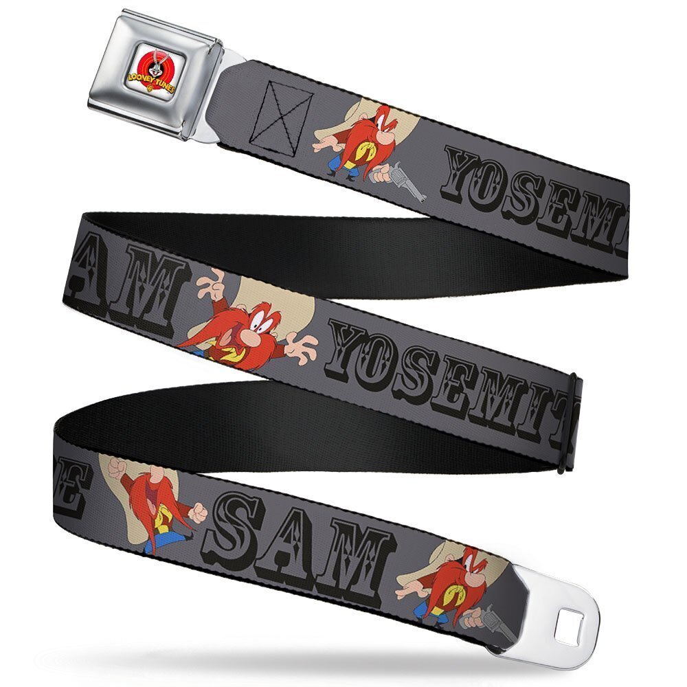 7012 Seatbelt Belt - YOSEMITE SAM w/Poses Gray - 1.0" Wide - 20-36 Inches
